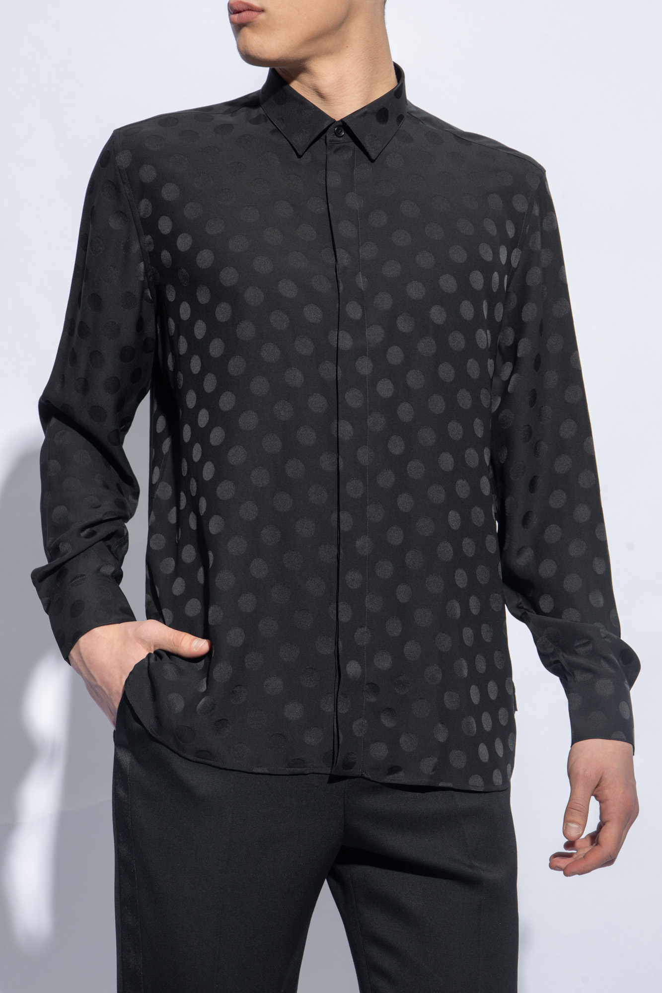 Saint laurent polka dot shirt clearance mens